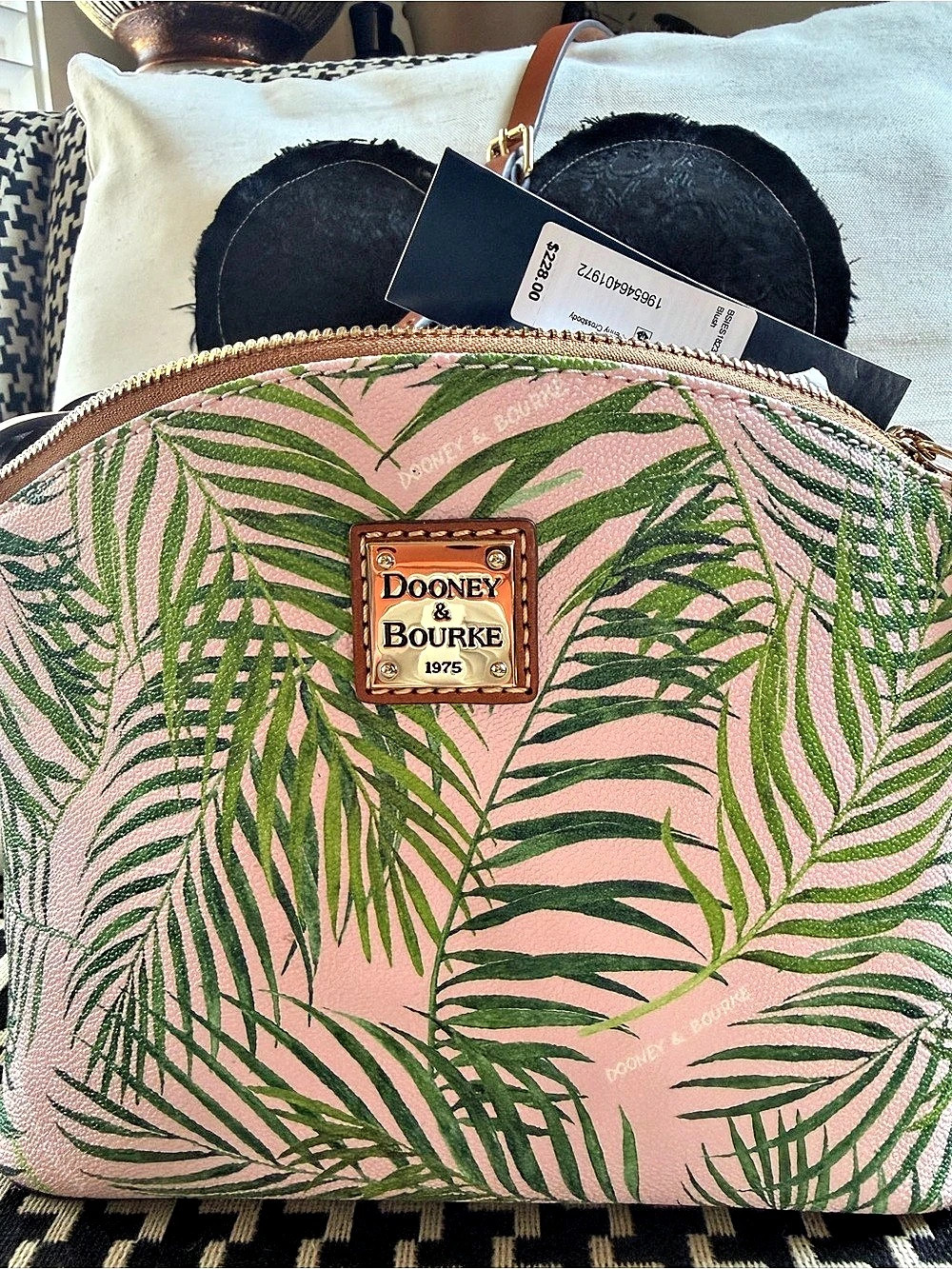 Dooney & Bourke Palm Leaf Trixie Crossbody Pink & Green